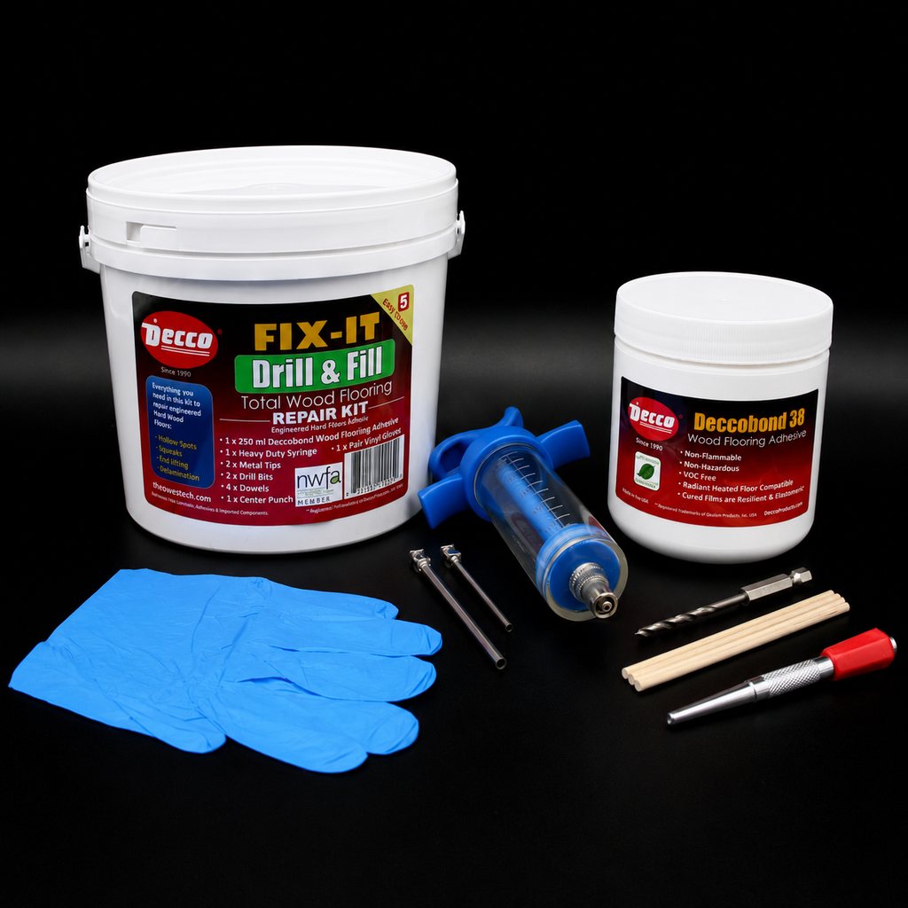 Deccobond FIX-IT wood floor repair kit drill and fill