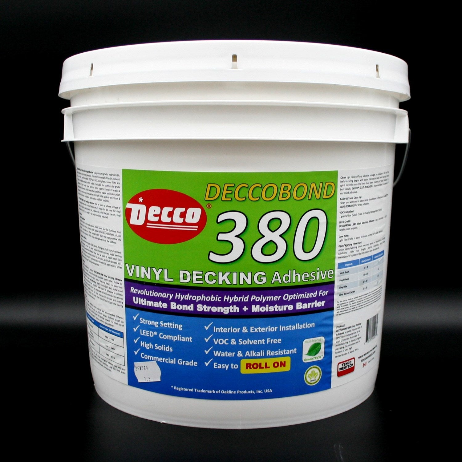 Deccobond 380 vinyl decking adhesive 3.5 gallon pail