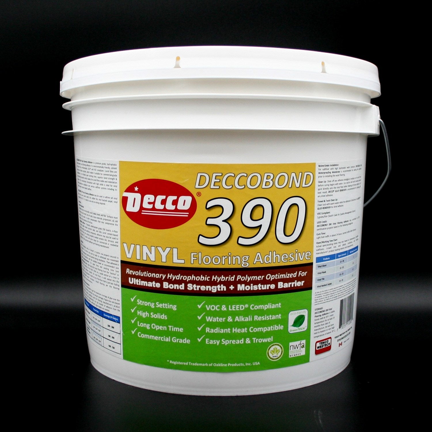 Deccobond 390 vinyl flooring adhesive 3.5 gallon pail